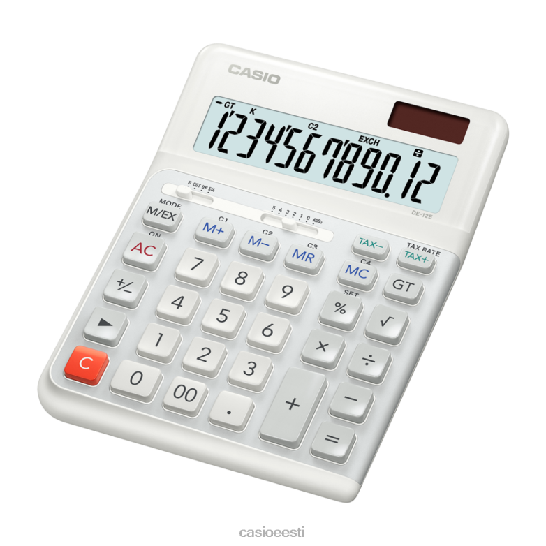 Casio de-12e-we ergonoomiline lauakalkulaator F64B1023 tarvik